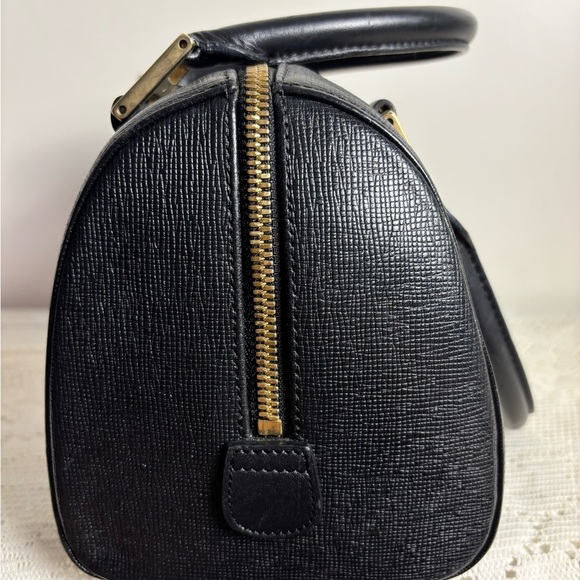 MCM Saffiano Leather Monogram Studded Boston Bag - Picture 5 of 13